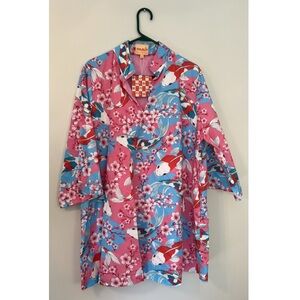 Floral Pink and Blue Women's Dress